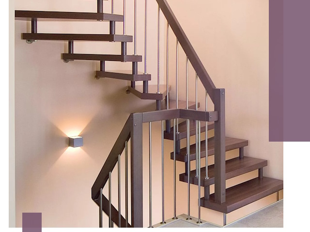 Изготовление лестниц на больцах в Шелехове под ключ