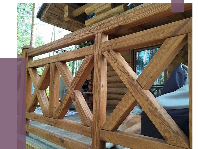 Деревянные перила под ключ в Шелехове от 8036 руб. 