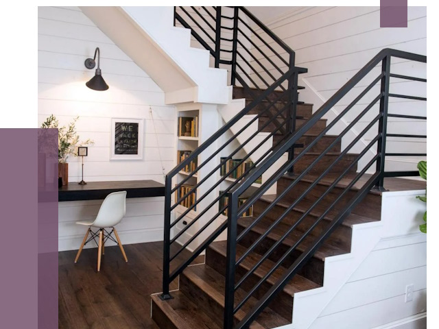 Перила для лестницы в доме в Шелехове от 7768 руб. — ПРОЛЁТ-Шлх