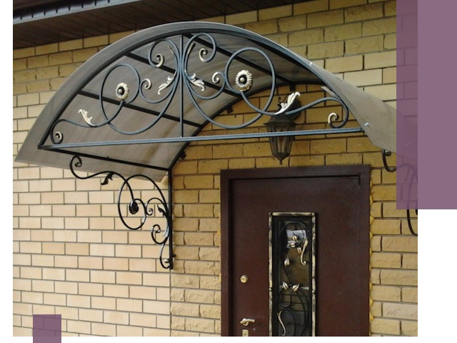 Изготовление козырьков из металла под ключ в Шелехове