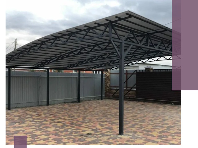 Металлические навесы под ключ в Шелехове — изготовление и монтаж