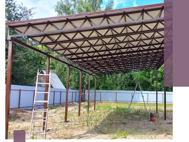 Односкатные навесы под ключ в Шелехове — изготовление и монтаж