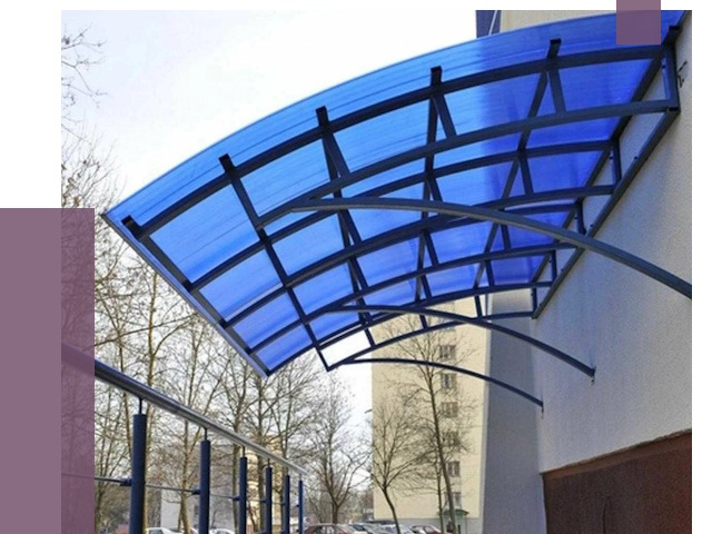 Козырьки из поликарбоната в Шелехове от 4500 руб. под ключ | ПРОЛЁТ-Шлх