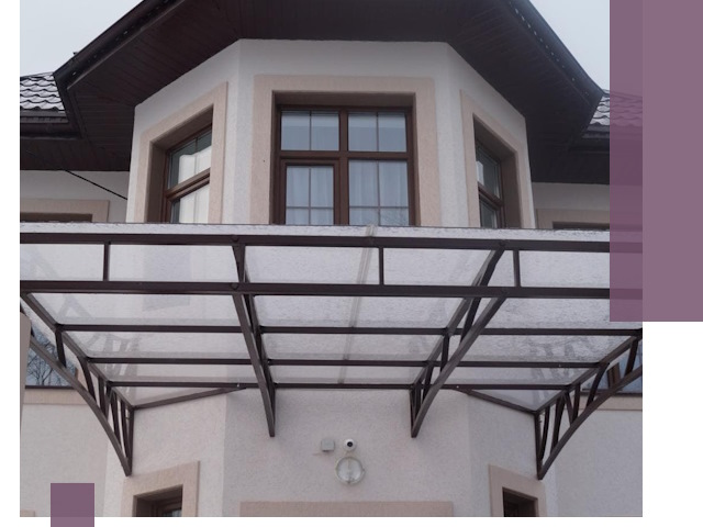 Козырьки из поликарбоната под ключ в Шелехове