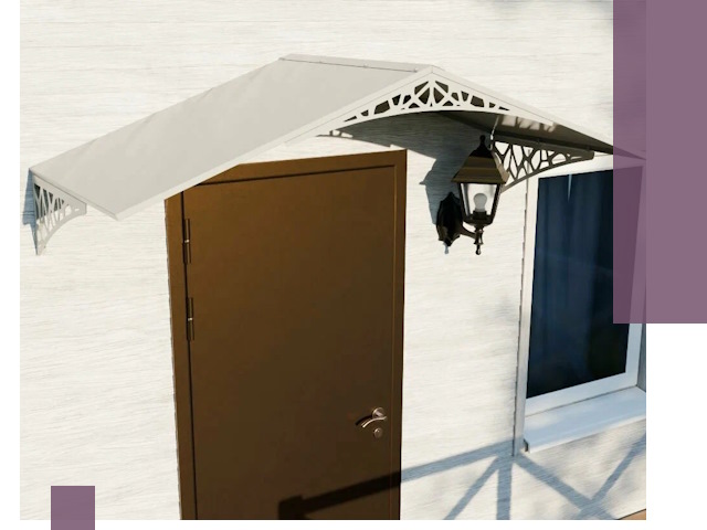 Металлические козырьки на входы и террасы в Шелехове