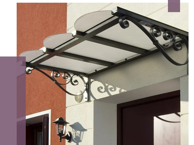 Односкатные козырьки в Шелехове от 8786 руб.  | ПРОЛЁТ-Шлх