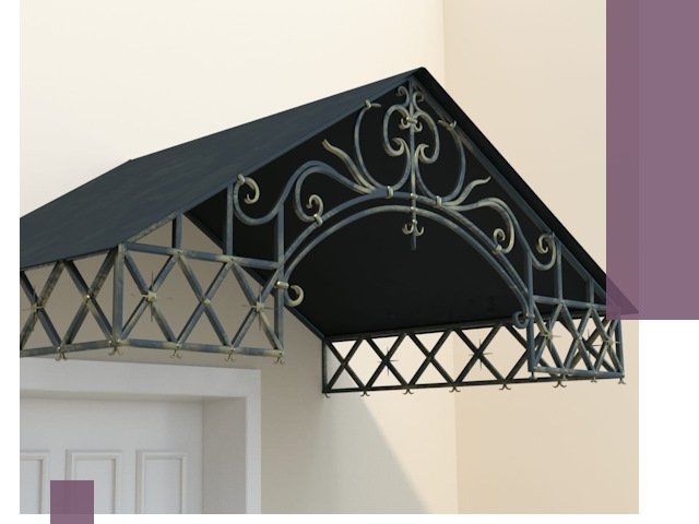 Двускатные металлические козырьки под ключ в Шелехове